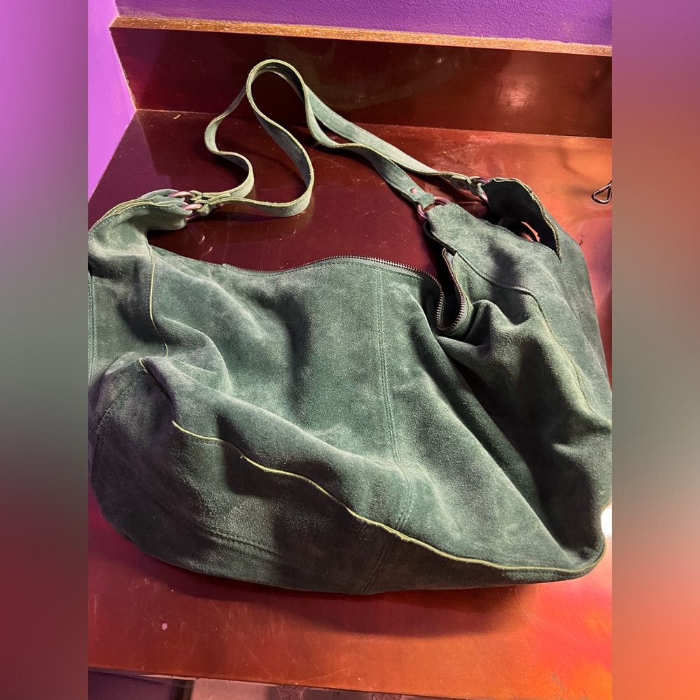 free people suede handbag! In green!
